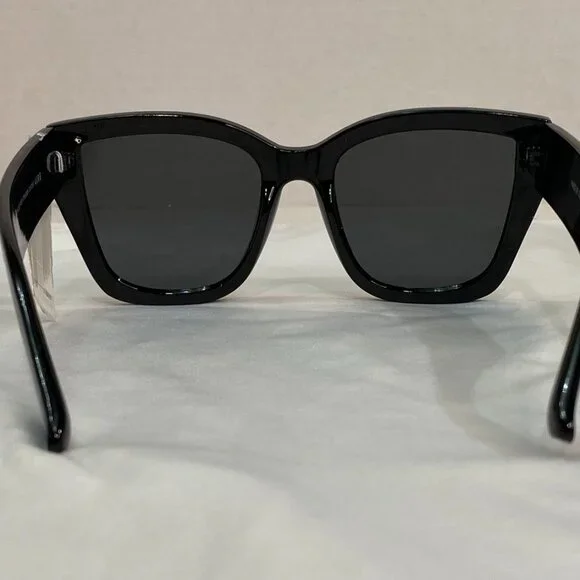 Aire Haedus Oversized Square Cat-Eye Sunglasses Black Smoke Mono NWT - Picture 7 of 15